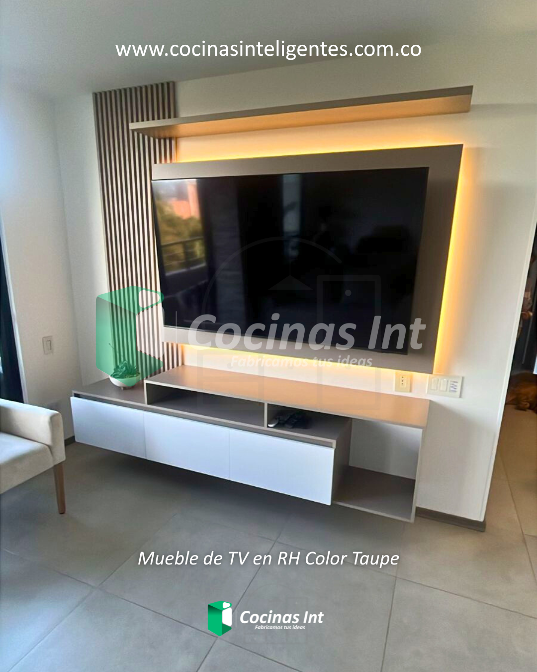 Mueble de TV en acabado RH color taupe